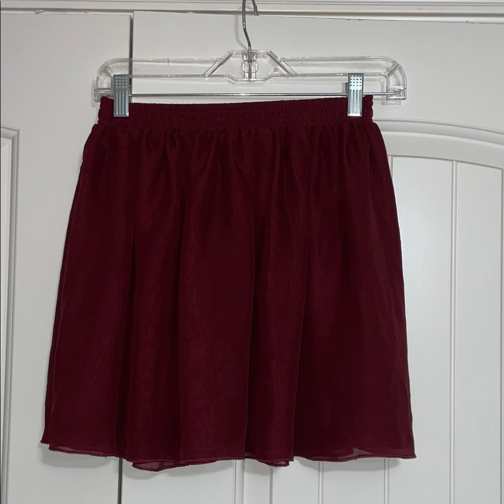 American Apparel Burgundy Skater Skirt